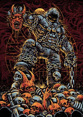 Chained Monster with Demon Head