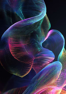 Abstract Colorful Flowing Lines