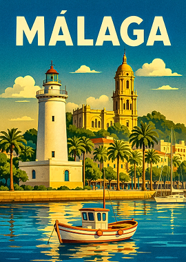 Málaga Travel Poster