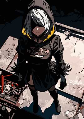 2B Nier Automata Digital Art