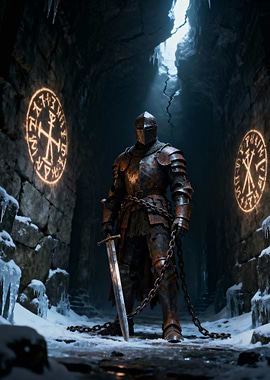 Armored Knight in Icy Cave