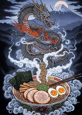 Dragon Ramen Bowl Mount Fuji