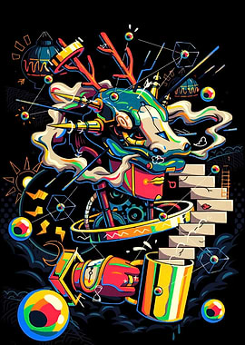 Mechanical Dragon with Coffee