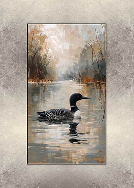 Loon in Water Painting