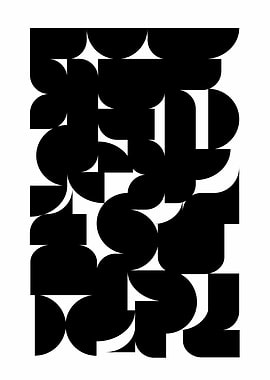 Abstract Geometric Shape Black