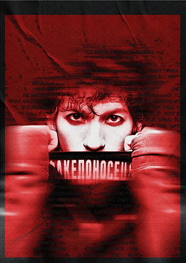 Intense Boxer Portrait with Text Overlay