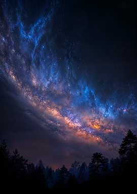 Milky Way over Forest