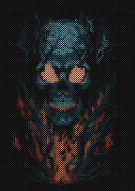 Fiery skull