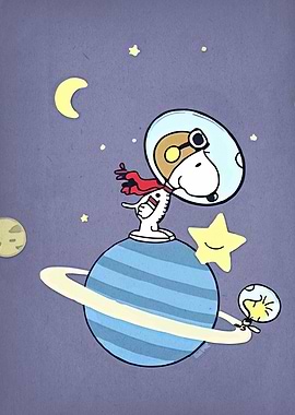 Snoopy Astronaut on Planet