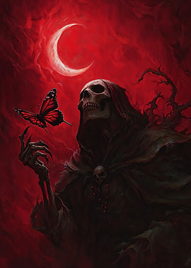 Grim Reaper Butterfly Dark Fantasy Art