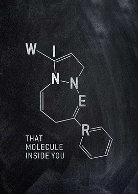 Winner Molecule on Chalkboard