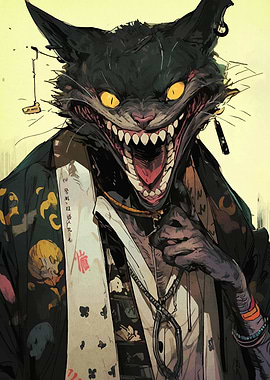 Anthropomorphic Cat in Kimono