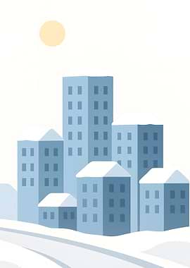 Winter Cityscape Illustration