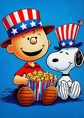 Charlie Brown and Snoopy 4th of July