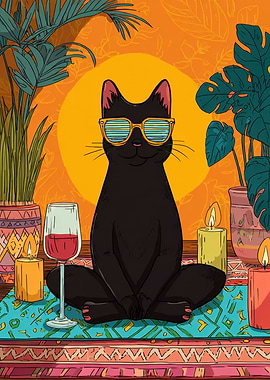 Cool Cat Meditation with Wine