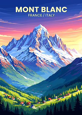 Mont Blanc Travel Poster