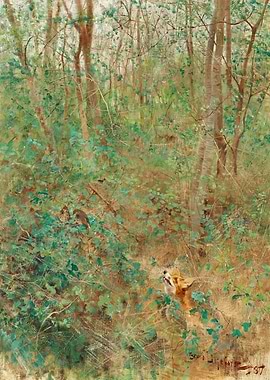 Fox in the Forest Painting
