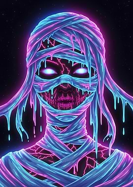Neon Mummy Portrait