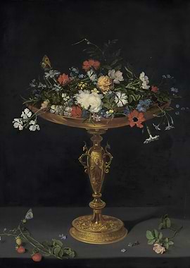 Floral Still Life with Golden Goblet