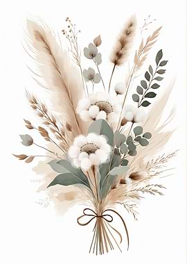 Elegant Floral Bouquet with Pampas Grass