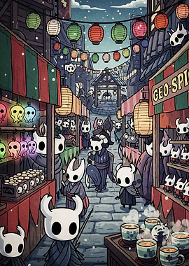 Hollow Knight Festival Market Scene