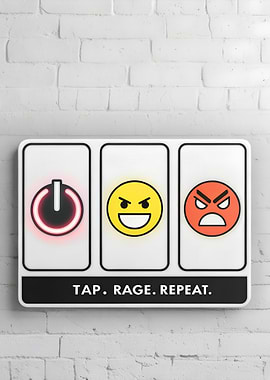 Tap Rage Repeat Emoji Wall Decor