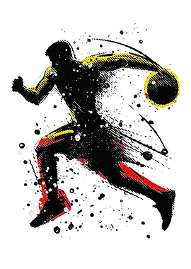 Abstract Basketball Player Art
