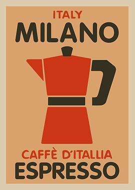 Milano Espresso Italy Coffee Poster