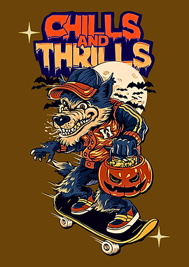 Chills and Thrills Werewolf Skateboarder