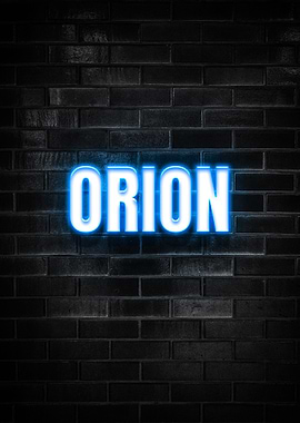 Orion Neon Sign on Brick Wall