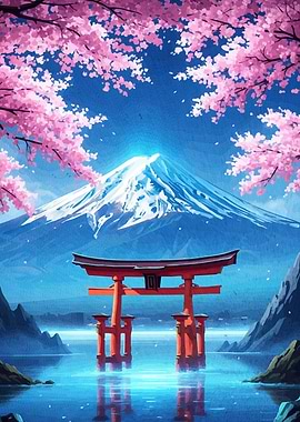 Mount Fuji Gate Cherry Blossoms
