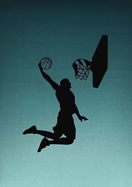 Basketball Player Dunk Silhouette