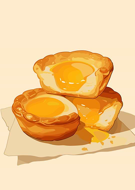 Egg Tarts Illustration