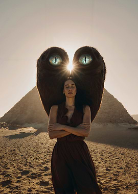 Egyptian Desert Woman with Monster Eyes