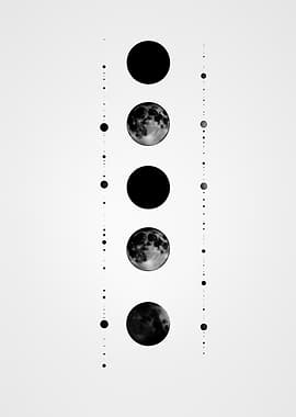 Moon Phases Minimalist Art