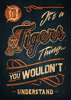 Detroit Tigers Vintage Style Poster