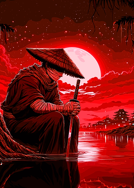 Red Samurai by the Lake