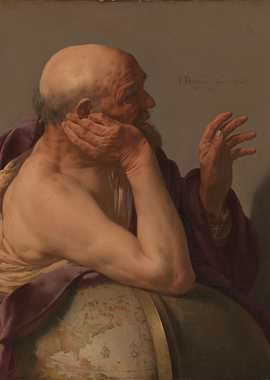 Old Man with Globe Painting