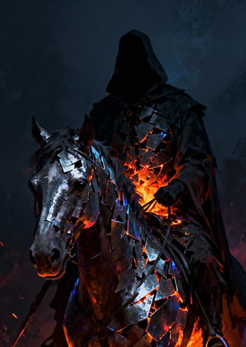 Fiery Rider on Horseback