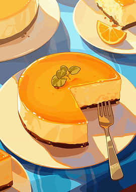 Delicious Cheesecake Dessert Illustration