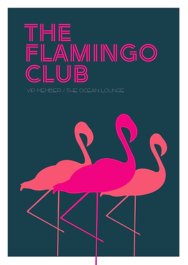 The VIP Flamingo Club Vintage Poster