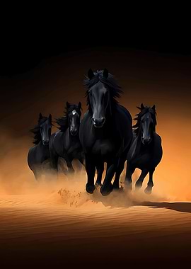 Black Horses Running