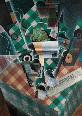 Juan Gris – Still Life with Checked Tablecloth (“Le compotier” / “Nature morte à la nappe à carreaux”)