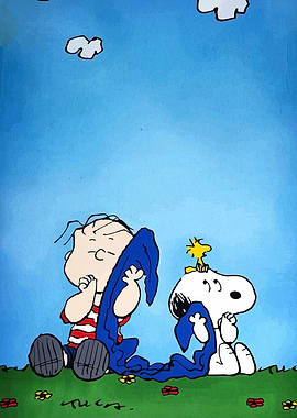 Linus, Snoopy, and the Blue Blanket