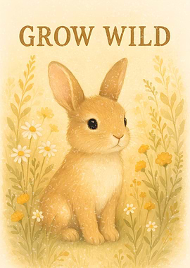 Grow Wild: Cute Bunny Illustration