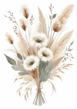 Elegant Floral Bouquet in Neutral Tones