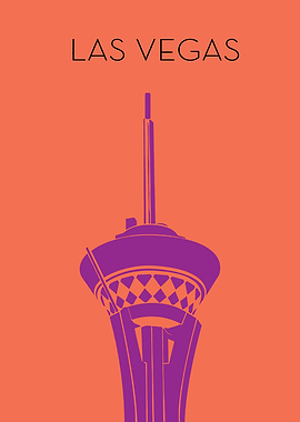 Las Vegas Stratosphere Tower Minimalist Art