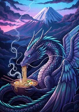 Dragon ramen Mount Fuji