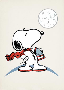 Snoopy Astronaut Cartoon Illustration
