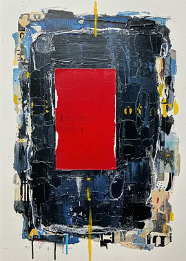 Abstract Painting with Red Rectangle